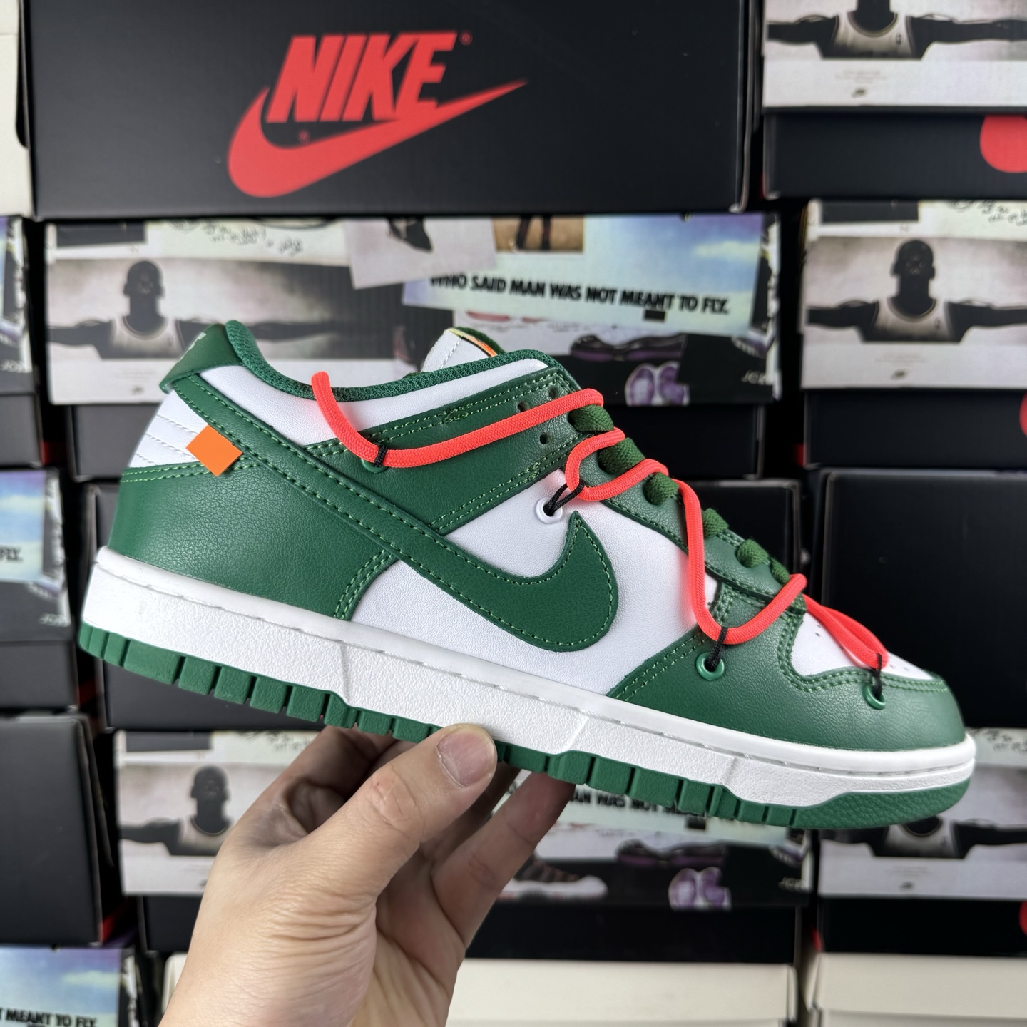 特价 Off-White x Nike Dunk Low LTHR OW 白绿 板鞋 贝利原厂皮料加持 