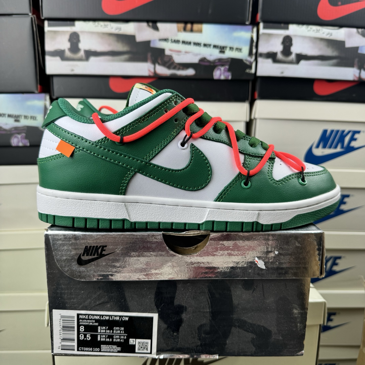 特价 Off-White x Nike Dunk Low LTHR OW 白绿 板鞋 贝利原厂皮料加持 