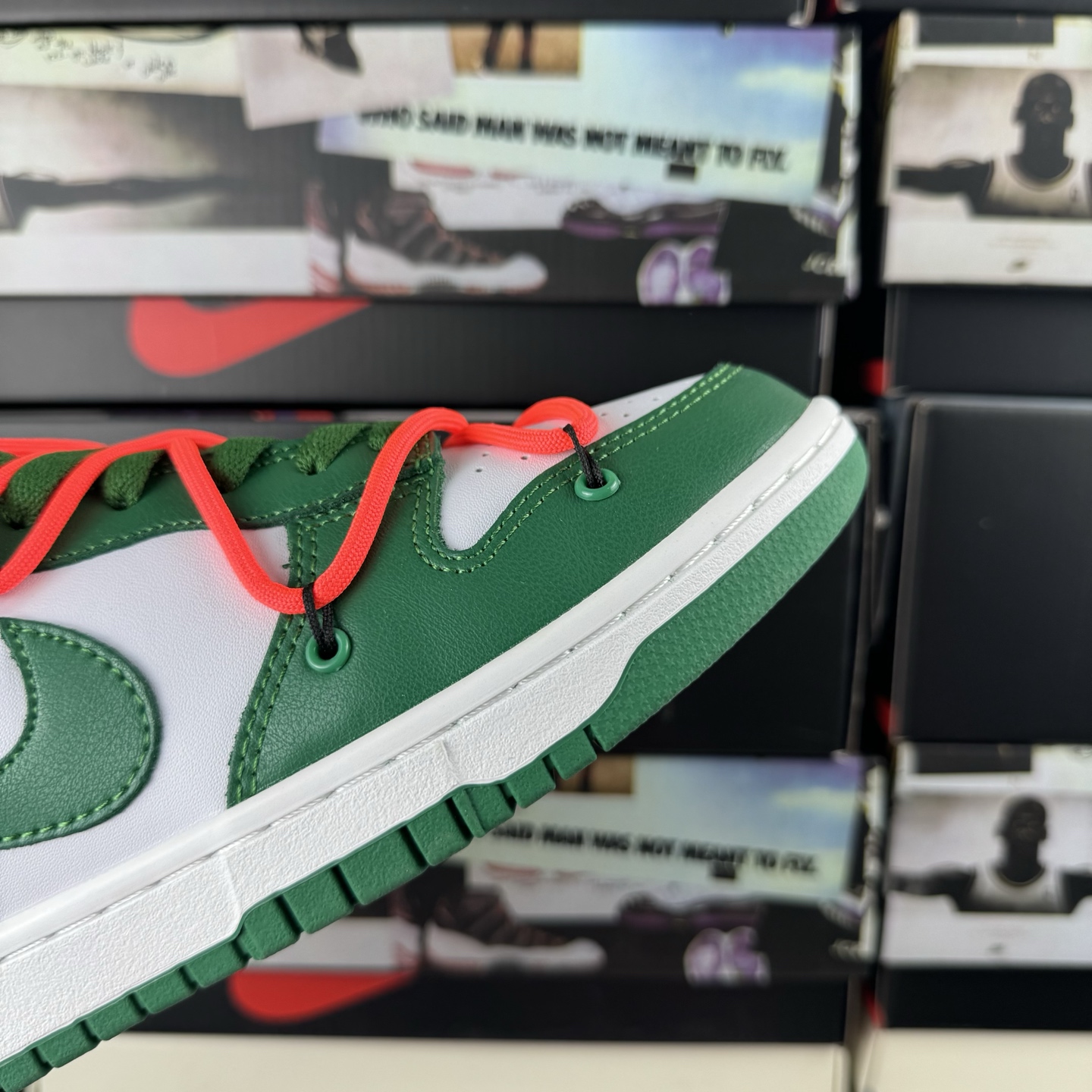 特价 Off-White x Nike Dunk Low LTHR OW 白绿 板鞋 贝利原厂皮料加持 
