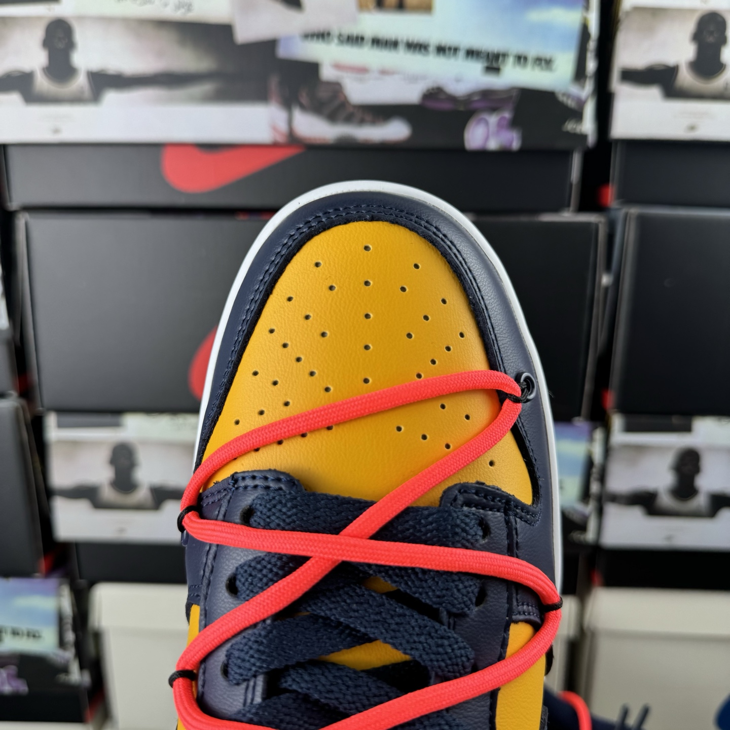 特价 Off-White™ x NK Dunk Low OW联名黄蓝色 Pnme Asia贝利原厂皮料加