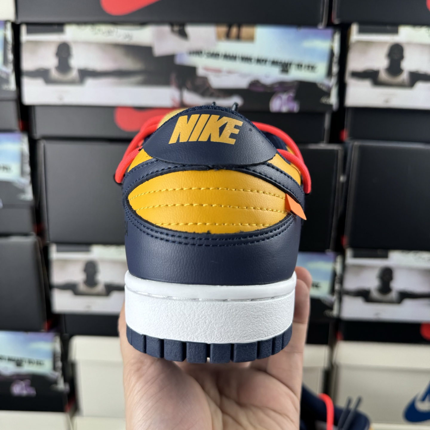 特价 Off-White™ x NK Dunk Low OW联名黄蓝色 Pnme Asia贝利原厂皮料加