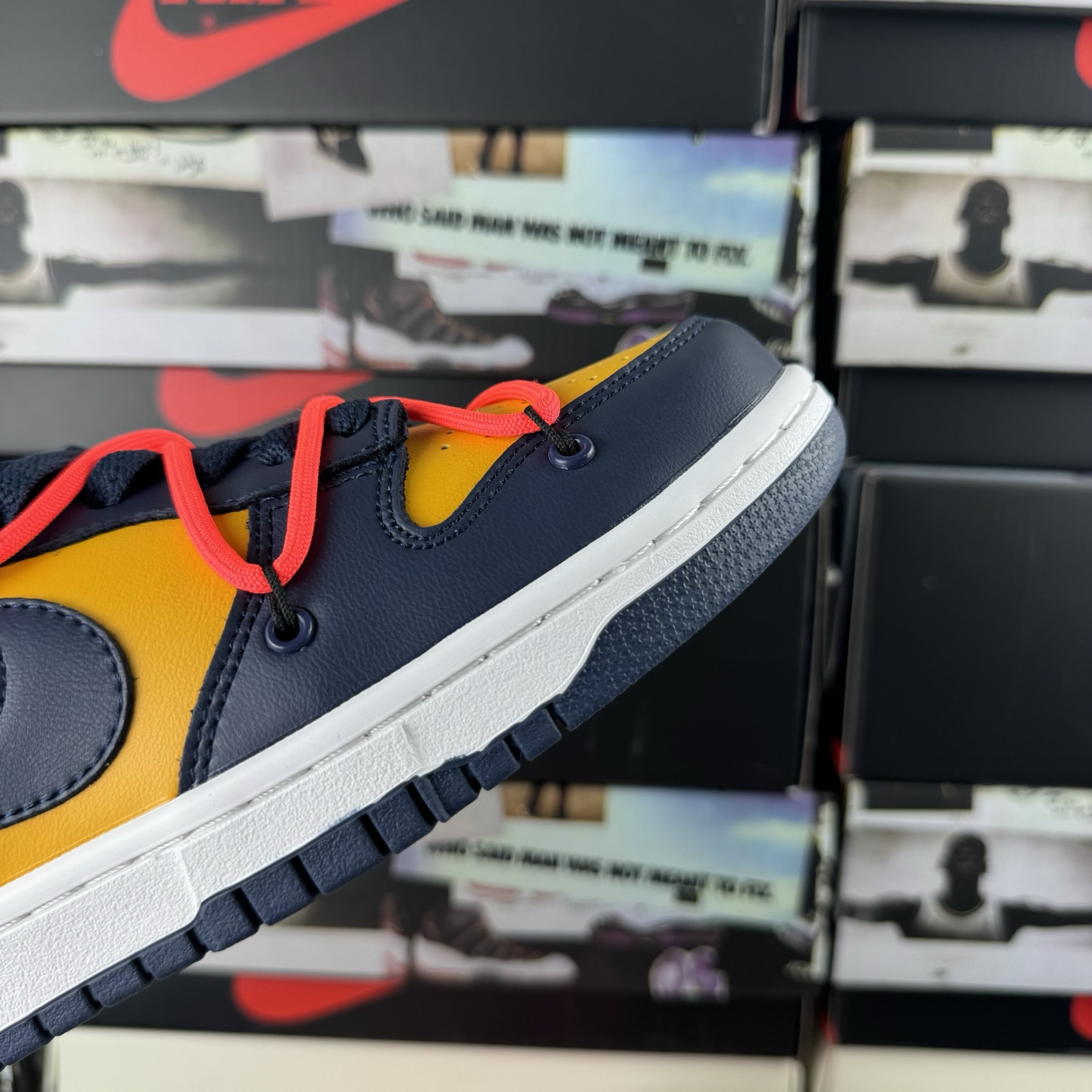 特价 Off-White™ x NK Dunk Low OW联名黄蓝色 Pnme Asia贝利原厂皮料加