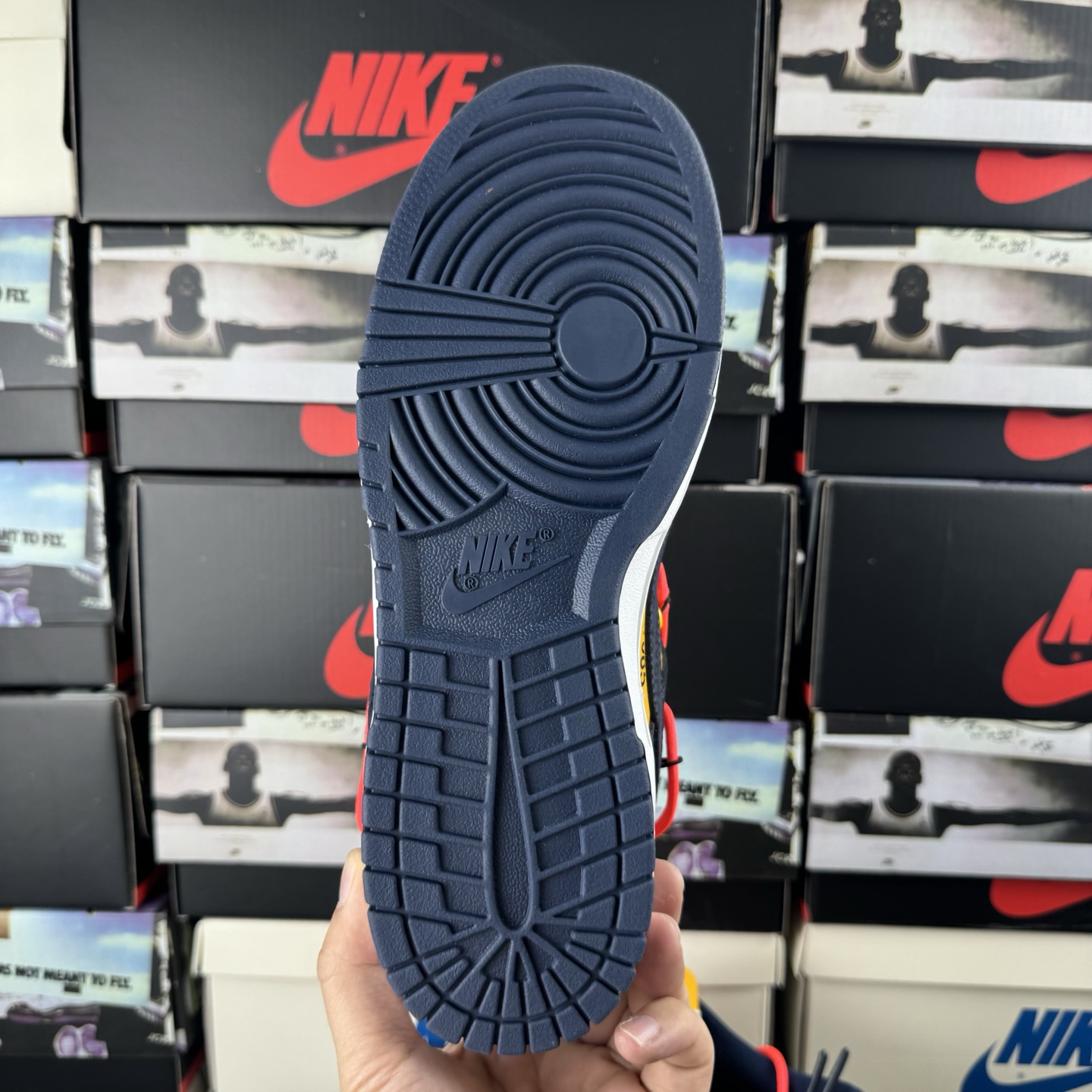 特价 Off-White™ x NK Dunk Low OW联名黄蓝色 Pnme Asia贝利原厂皮料加