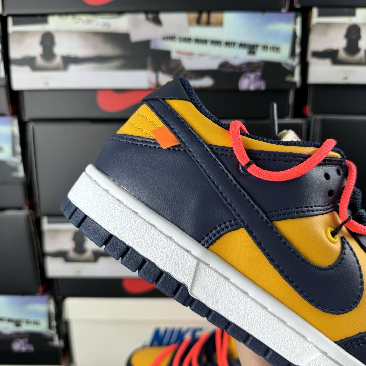 特价 Off-White™ x NK Dunk Low OW联名黄蓝色 Pnme Asia贝利原厂皮料加