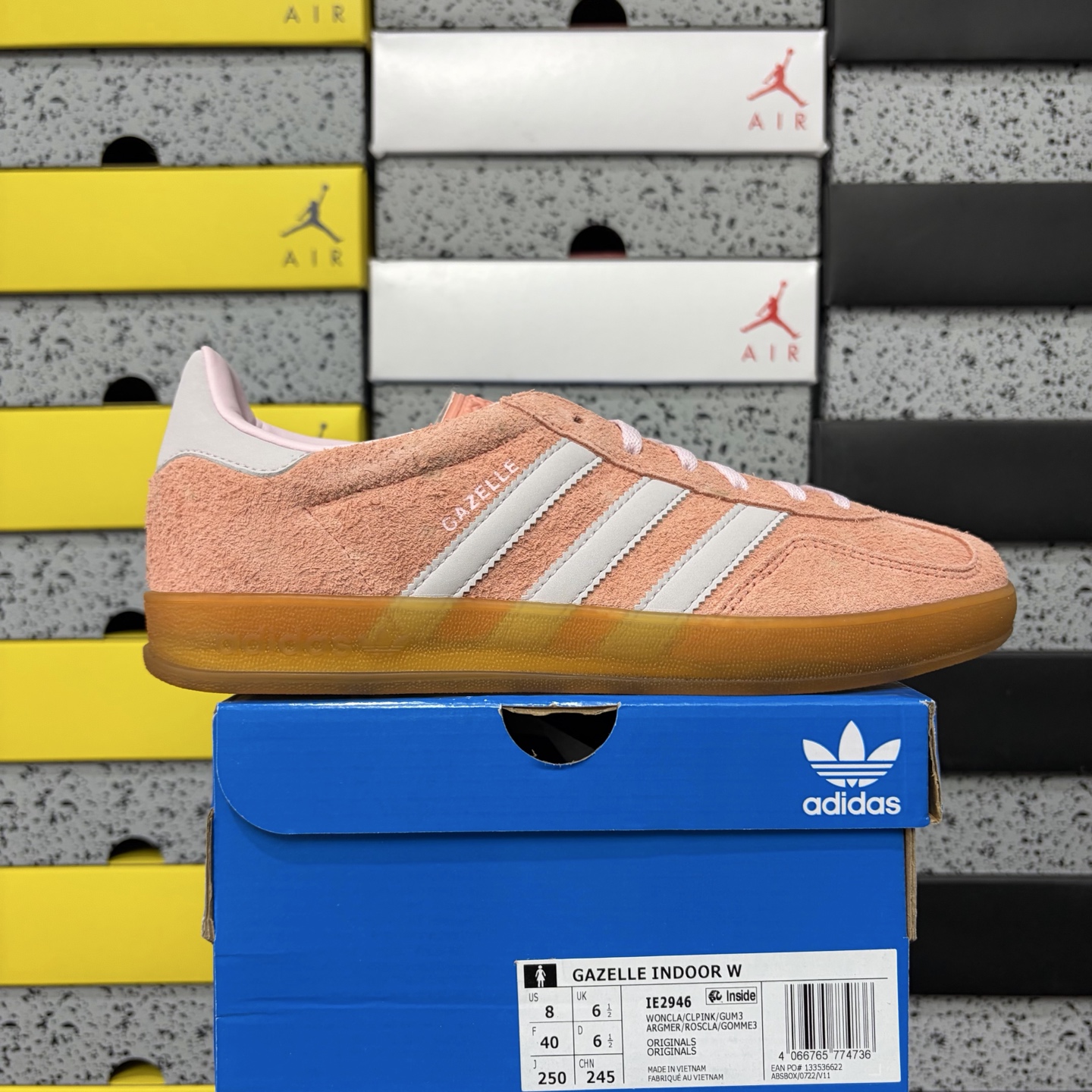 Adidas Originals Gazelle INdoor  白橙 阿迪达斯 三叶草休闲防滑耐磨低帮