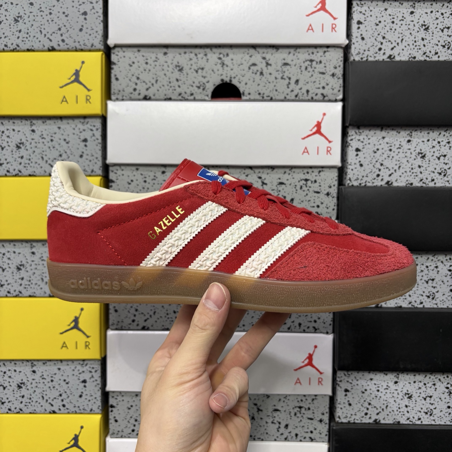 Adidas Originals Gazelle INdoor  白红 阿迪达斯 三叶草休闲防滑耐磨低帮