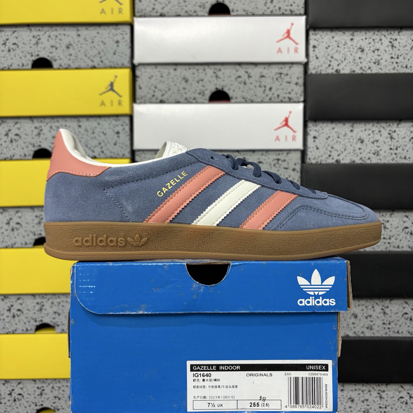 Adidas Originals Gazelle INdoor  蓝粉 阿迪达斯 三叶草休闲防滑耐磨低帮
