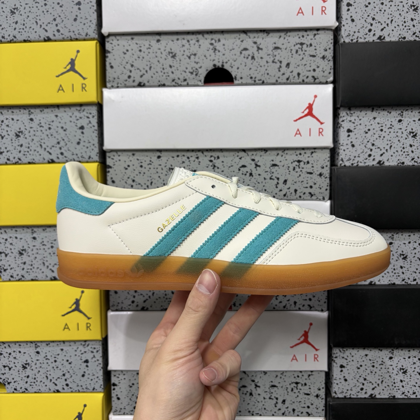 Adidas Originals Gazelle INdoor  白绿生胶  阿迪达斯 三叶草休闲防滑耐