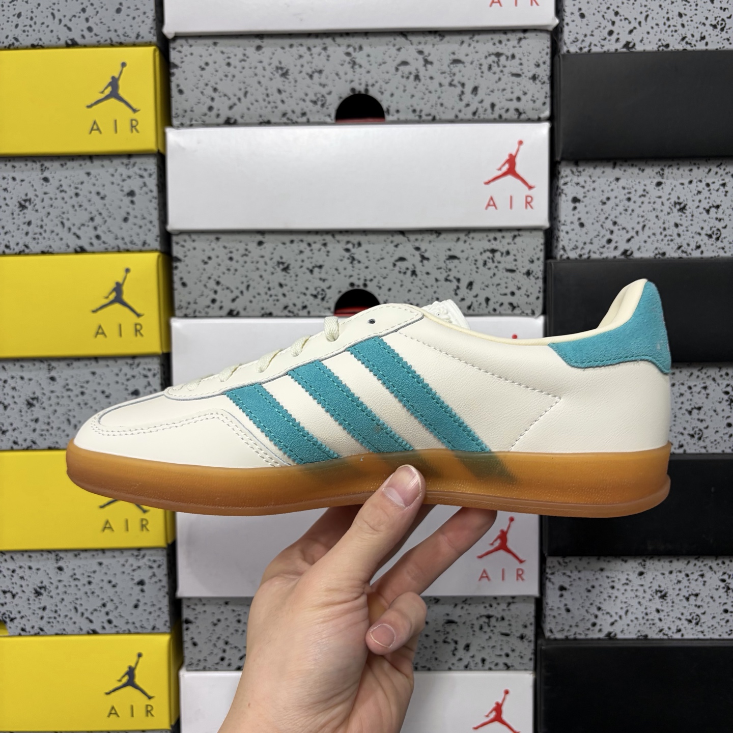 Adidas Originals Gazelle INdoor  白绿生胶  阿迪达斯 三叶草休闲防滑耐
