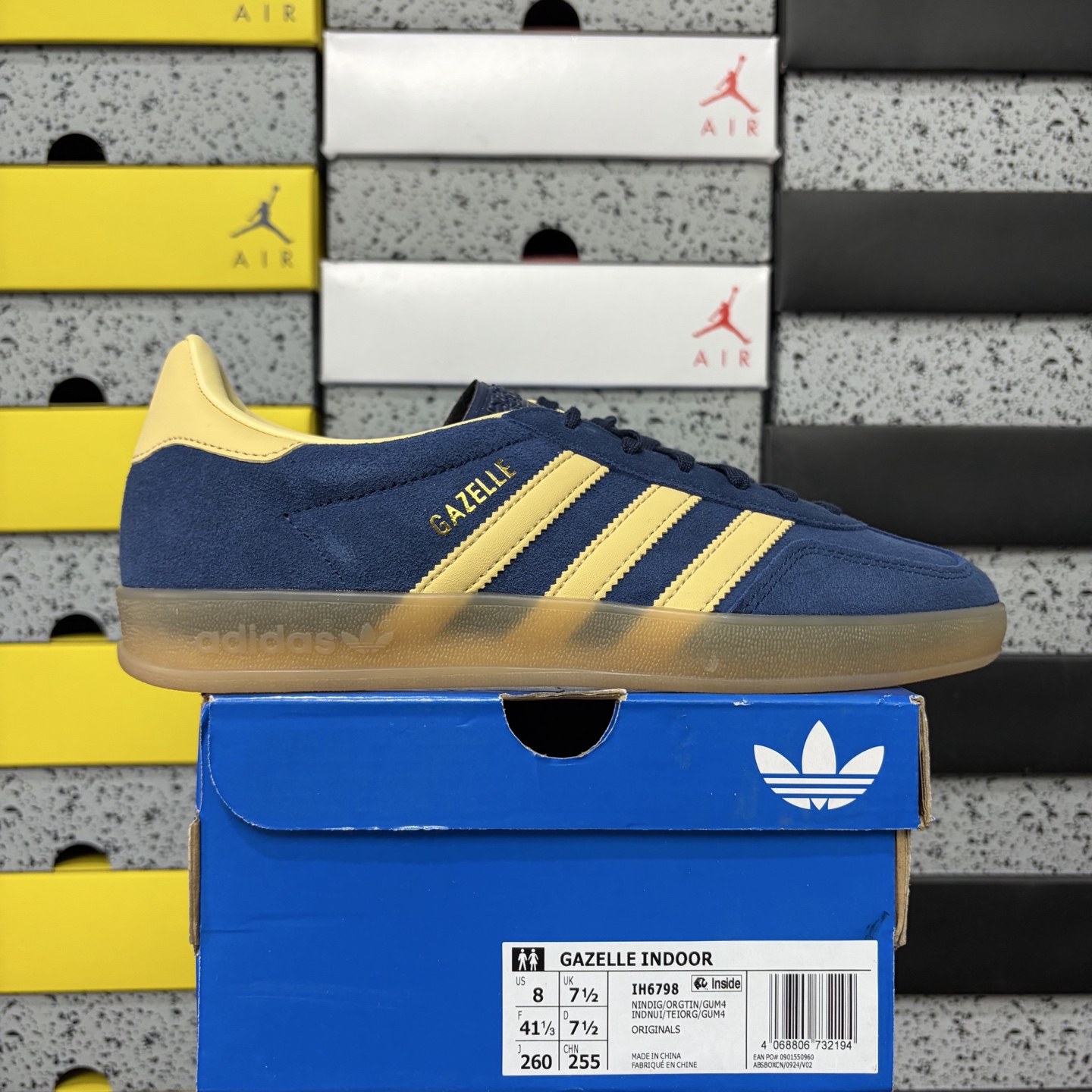 Adidas Originals Gazelle INdoor 深兰奶黄  阿迪达斯 三叶草休闲防滑耐磨