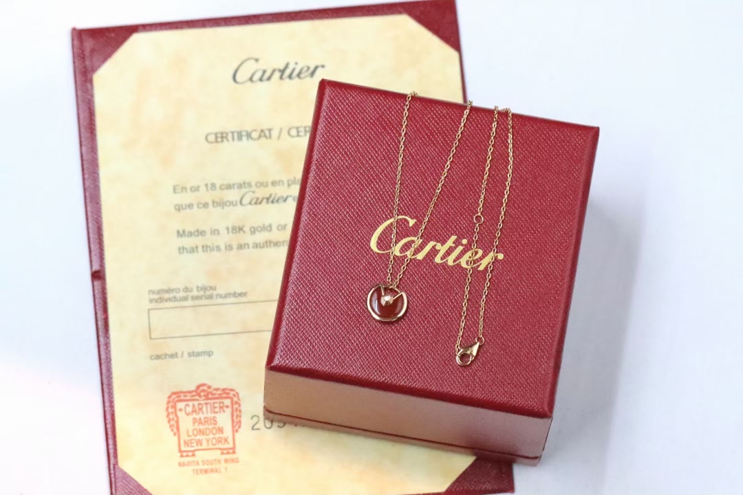 Cartier Cartier卡地亚 红玛瑙护身符 锁骨项链