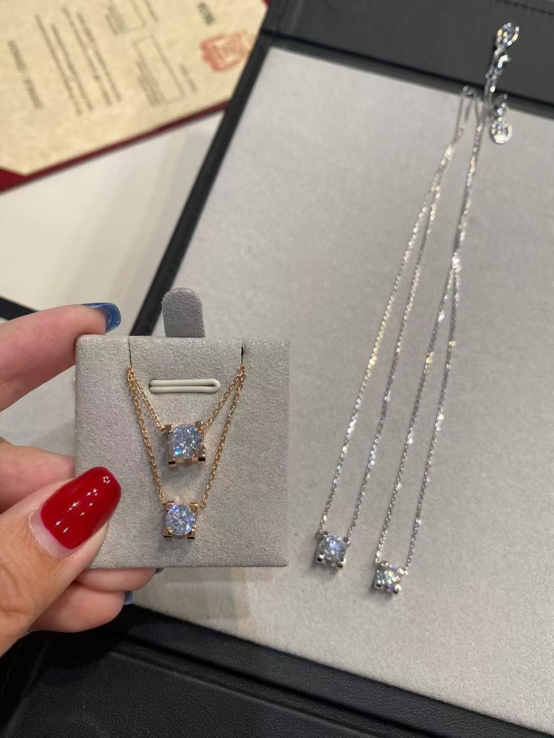Cartier Cartier卡地亚牛角头单钻 锁骨项链