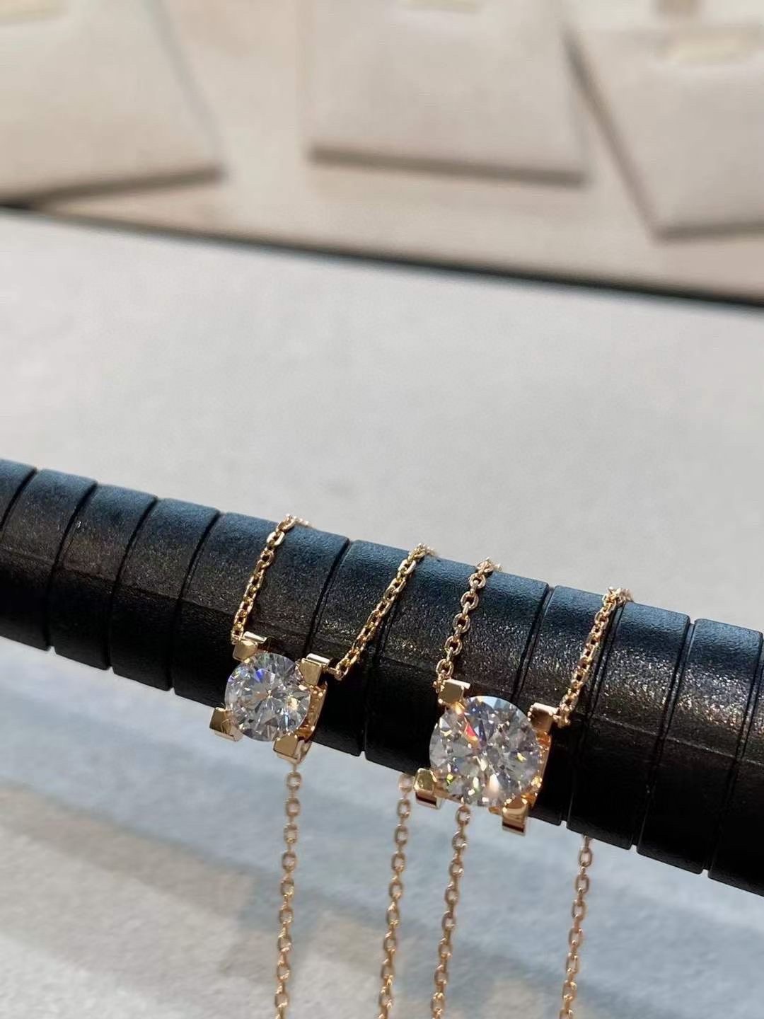 Cartier Cartier卡地亚牛角头单钻 锁骨项链