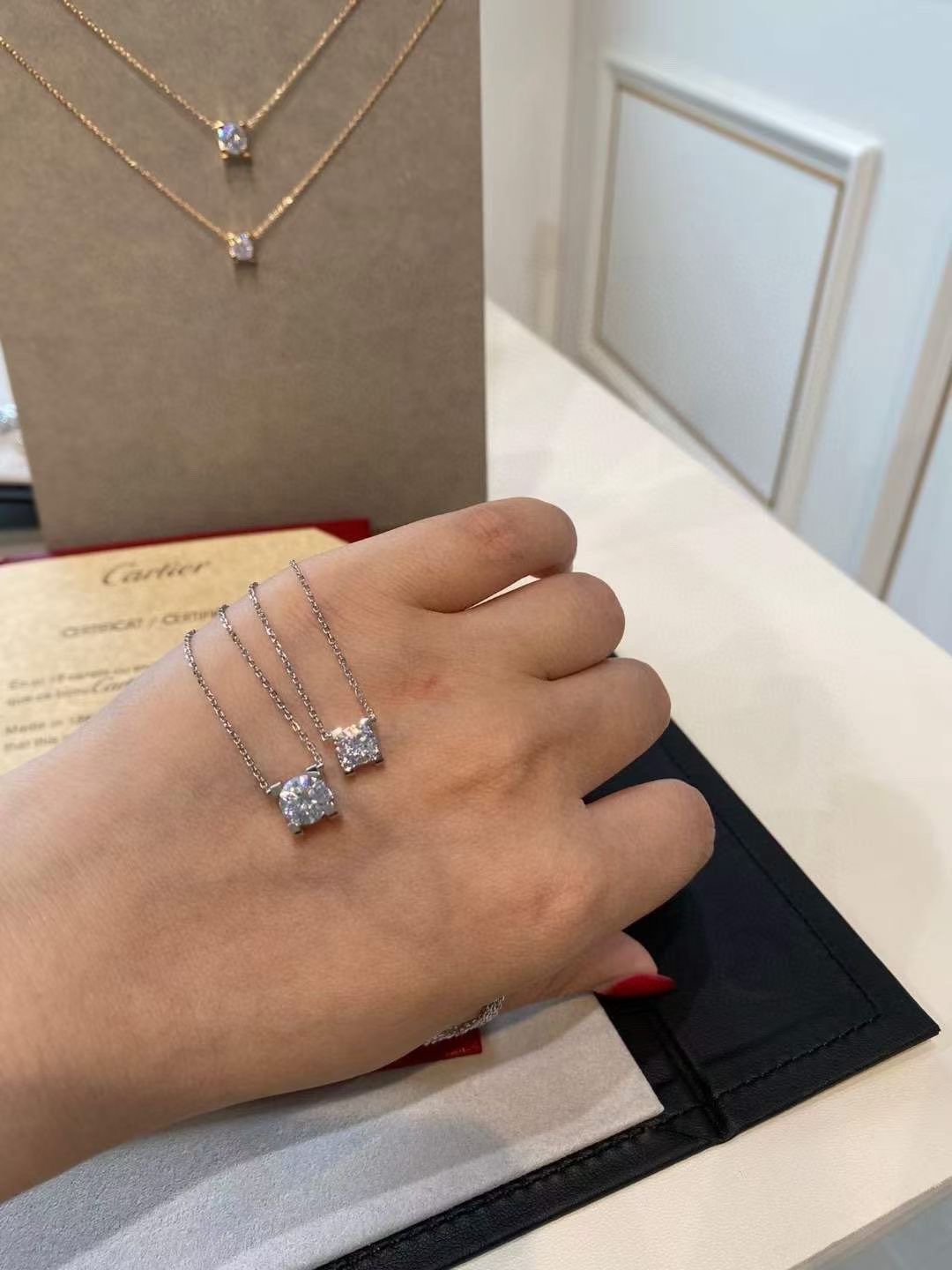 Cartier Cartier卡地亚牛角头单钻 锁骨项链