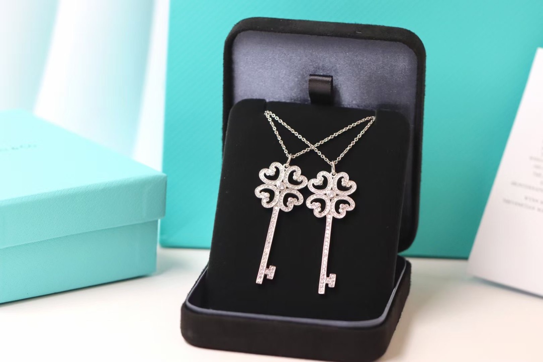Tiffany & Co. Tiffany&Co.925纯银 爱心四叶草钥匙项链