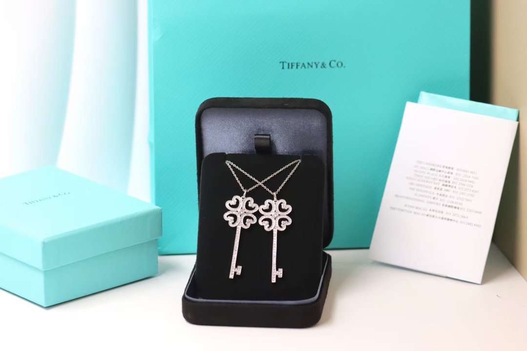 Tiffany & Co. Tiffany&Co.925纯银 爱心四叶草钥匙项链
