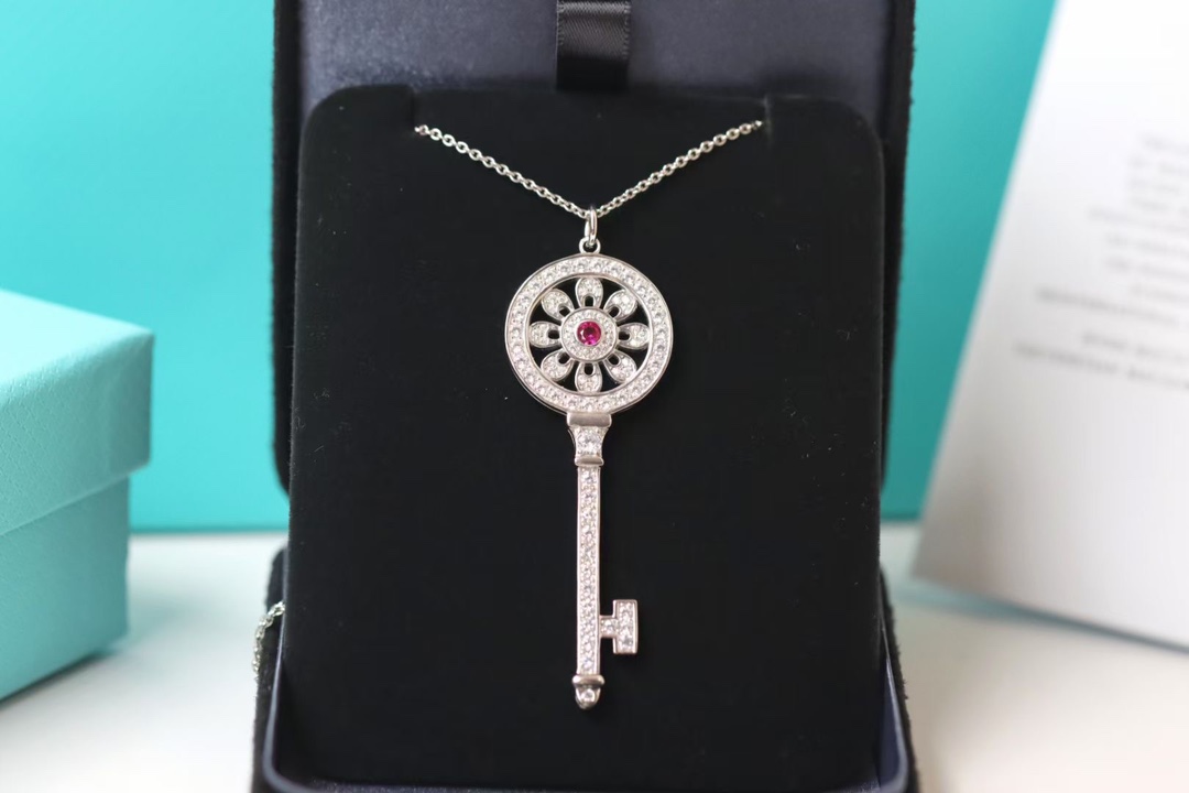 Tiffany & Co. Tiffany&Co.925纯银 红钻太阳花钥匙项链