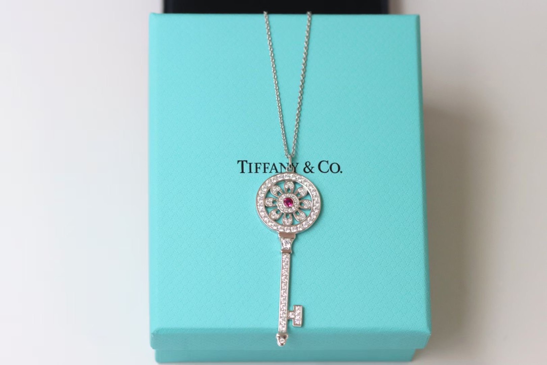 Tiffany & Co. Tiffany&Co.925纯银 红钻太阳花钥匙项链