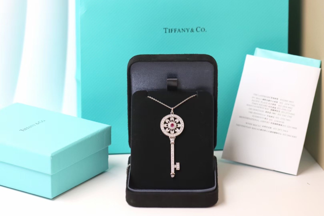 Tiffany & Co. Tiffany&Co.925纯银 红钻太阳花钥匙项链
