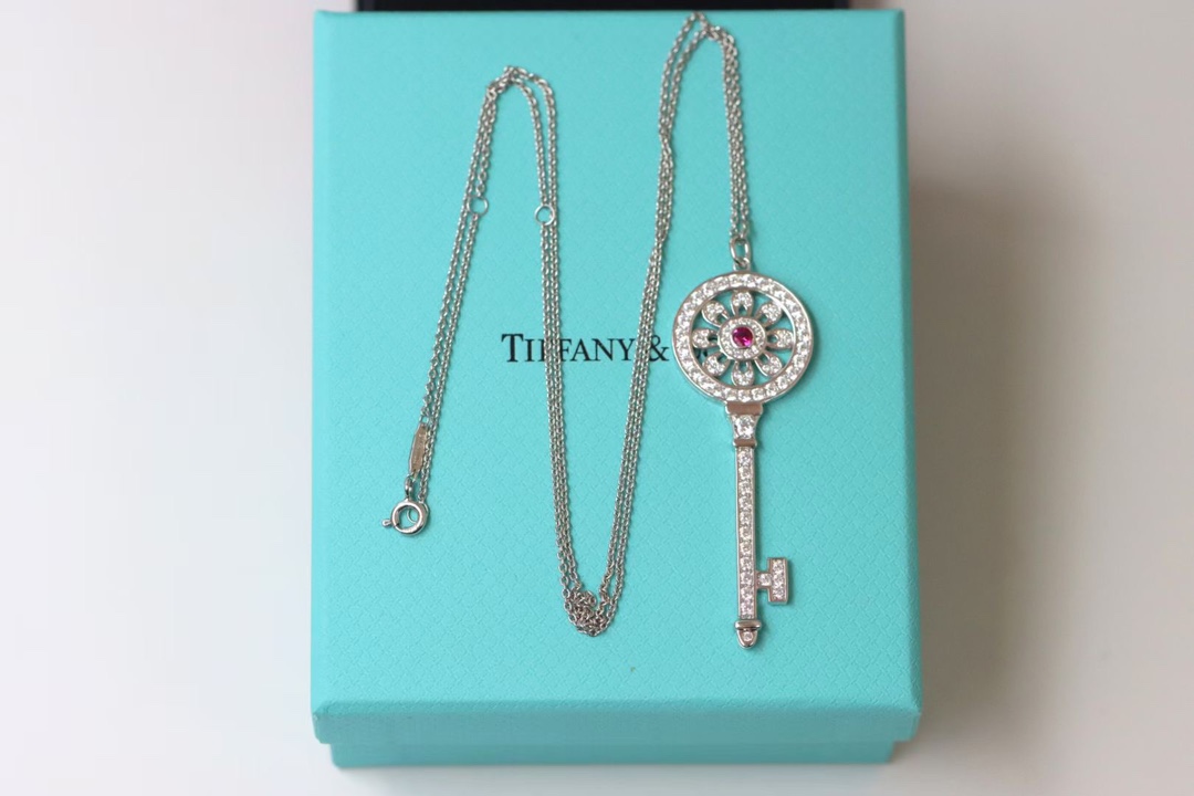 Tiffany & Co. Tiffany&Co.925纯银 红钻太阳花钥匙项链