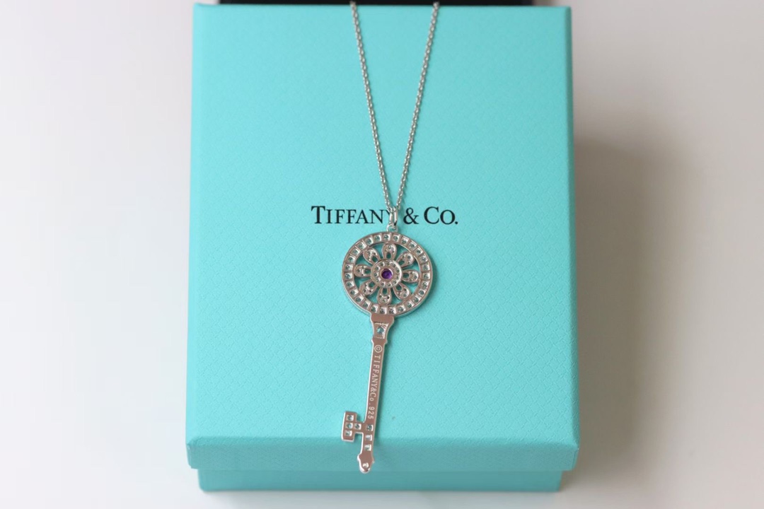 Tiffany & Co. Tiffany&Co.925纯银 红钻太阳花钥匙项链