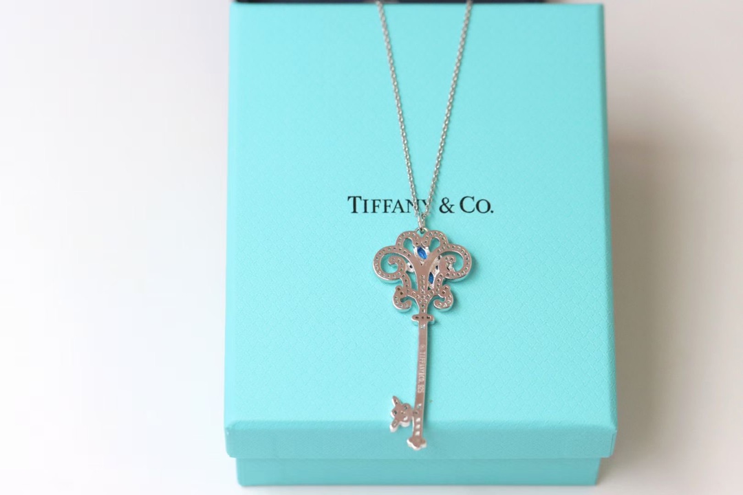Tiffany & Co. Tiffany&Co.925纯银 蓝钻蝴蝶钥匙项链