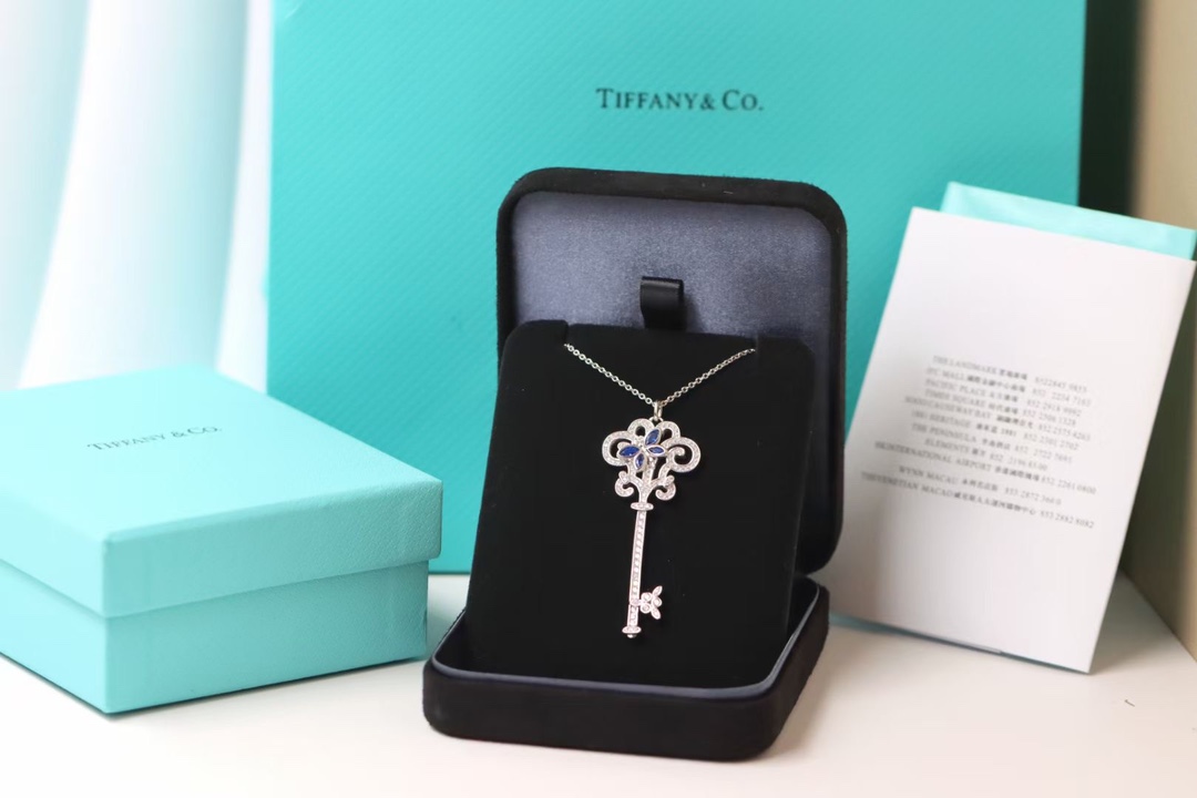 Tiffany & Co. Tiffany&Co.925纯银 蓝钻蝴蝶钥匙项链