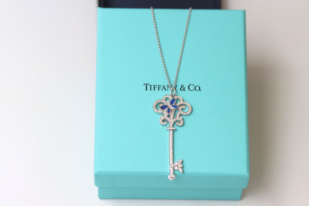 Tiffany & Co. Tiffany&Co.925纯银 蓝钻蝴蝶钥匙项链
