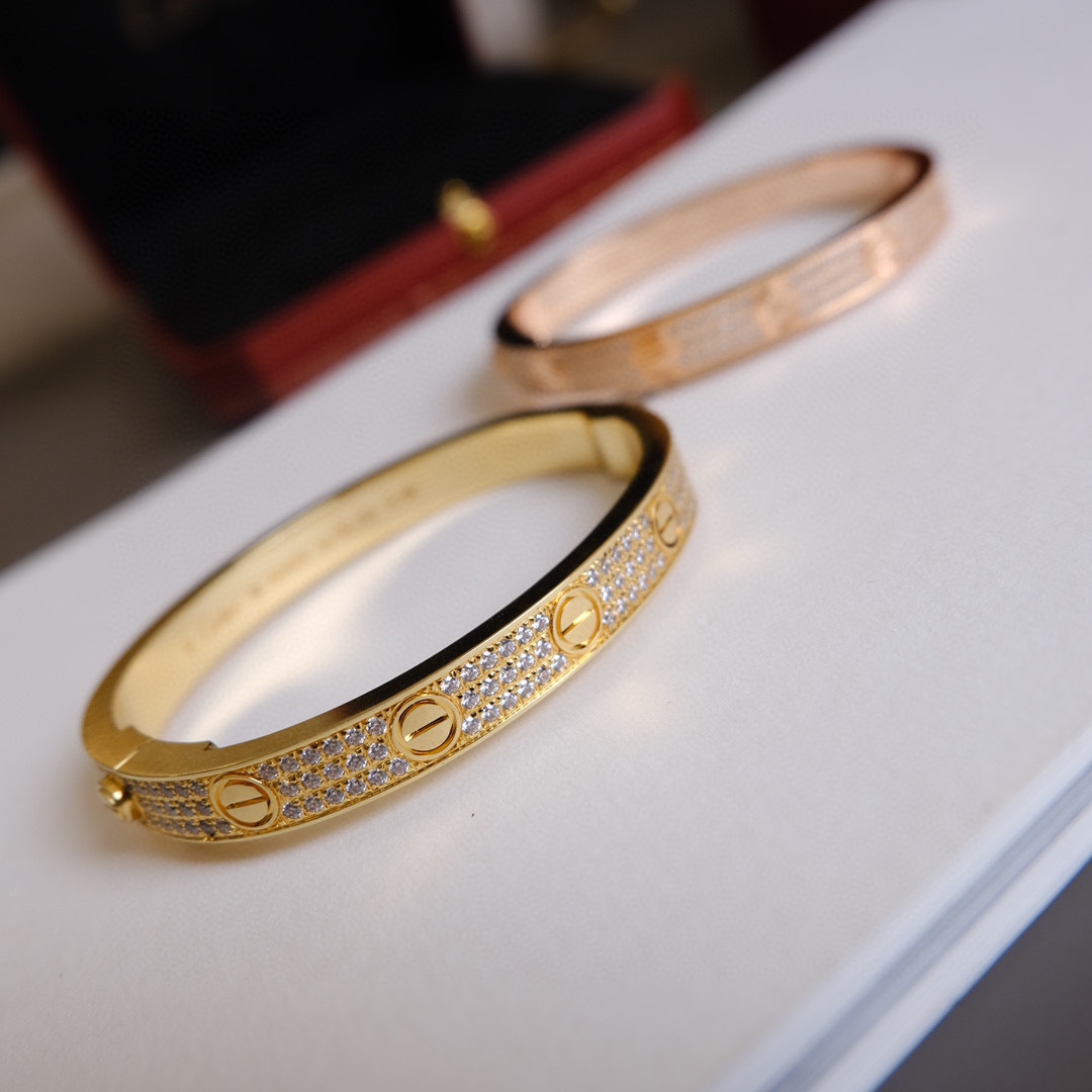 Cartier Cartier/卡地亚 款宽版满天星手镯 香槟金