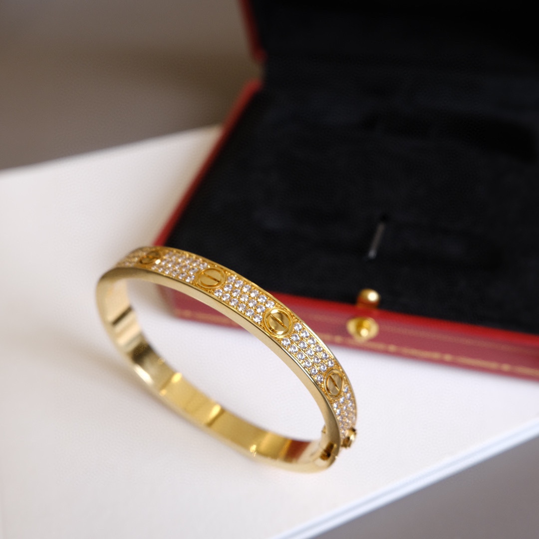 Cartier Cartier/卡地亚 款宽版满天星手镯 香槟金