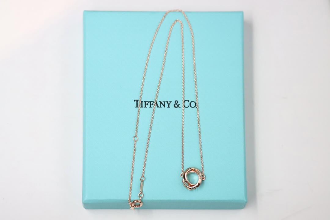 Tiffany & Co. Tiffany&Co. 罗马数字 玫瑰金双环锁骨项链