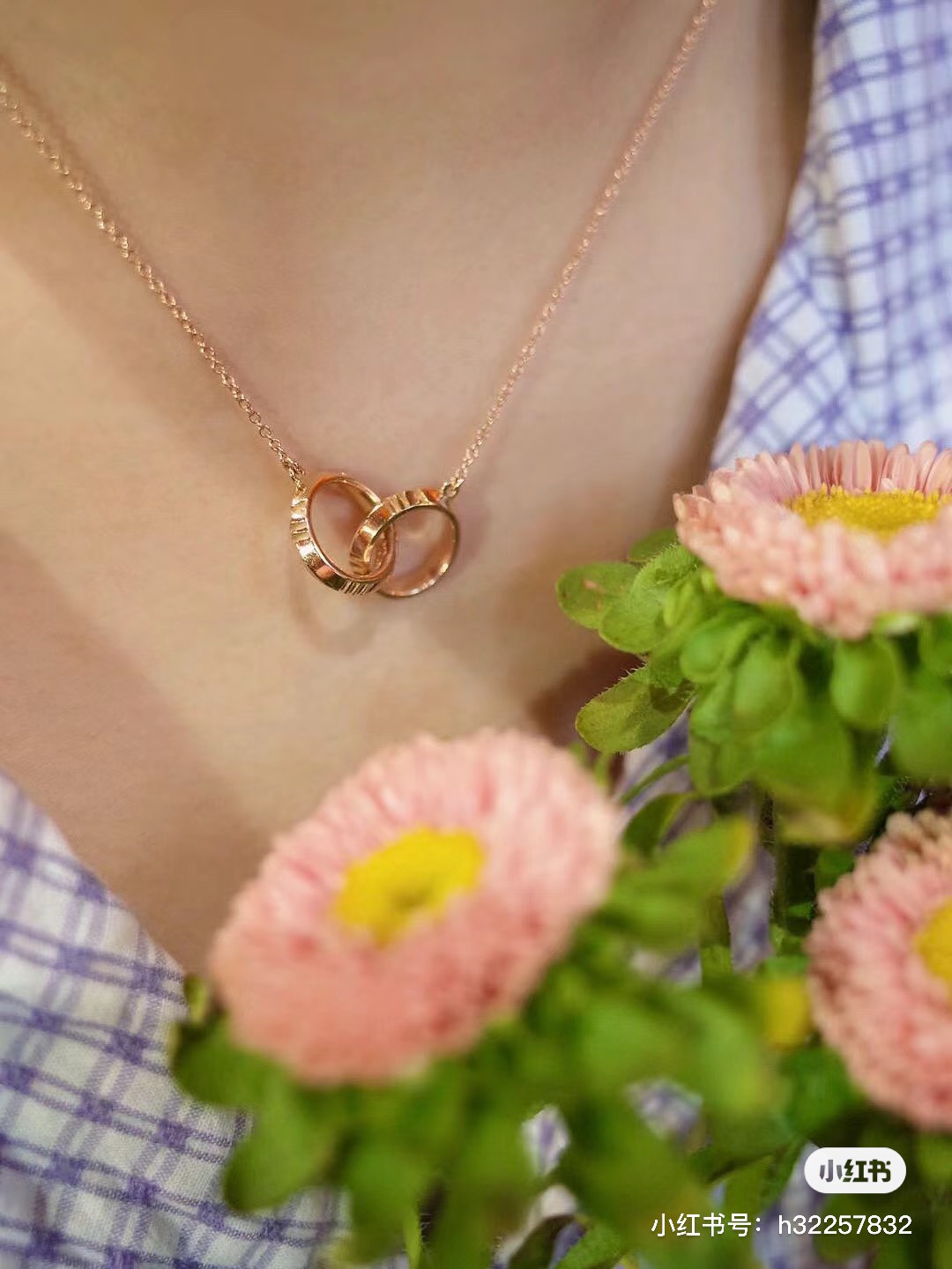 Tiffany & Co. Tiffany&Co. 罗马数字 玫瑰金双环锁骨项链
