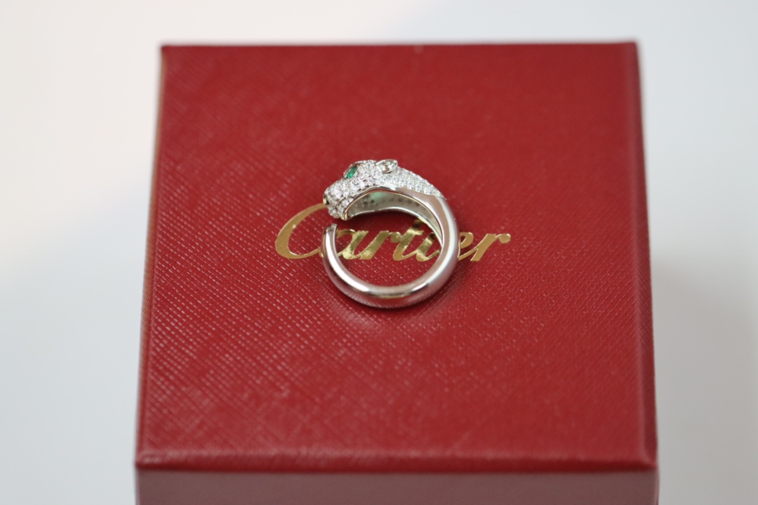 Cartier Cartier 高级珠宝系列 猎豹半钻豹子头戒指