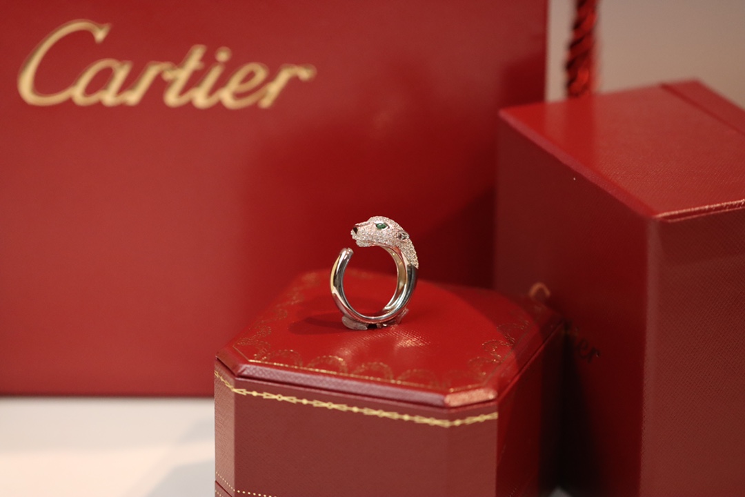 Cartier Cartier 高级珠宝系列 猎豹半钻豹子头戒指