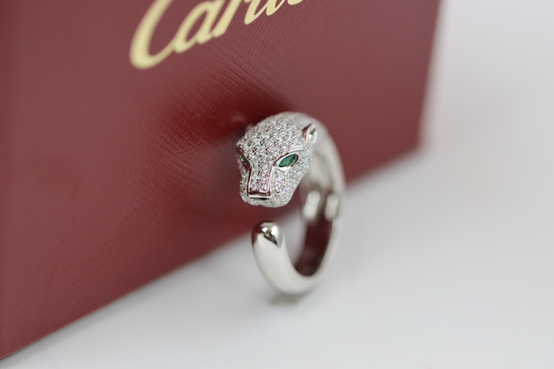 Cartier Cartier 高级珠宝系列 猎豹半钻豹子头戒指