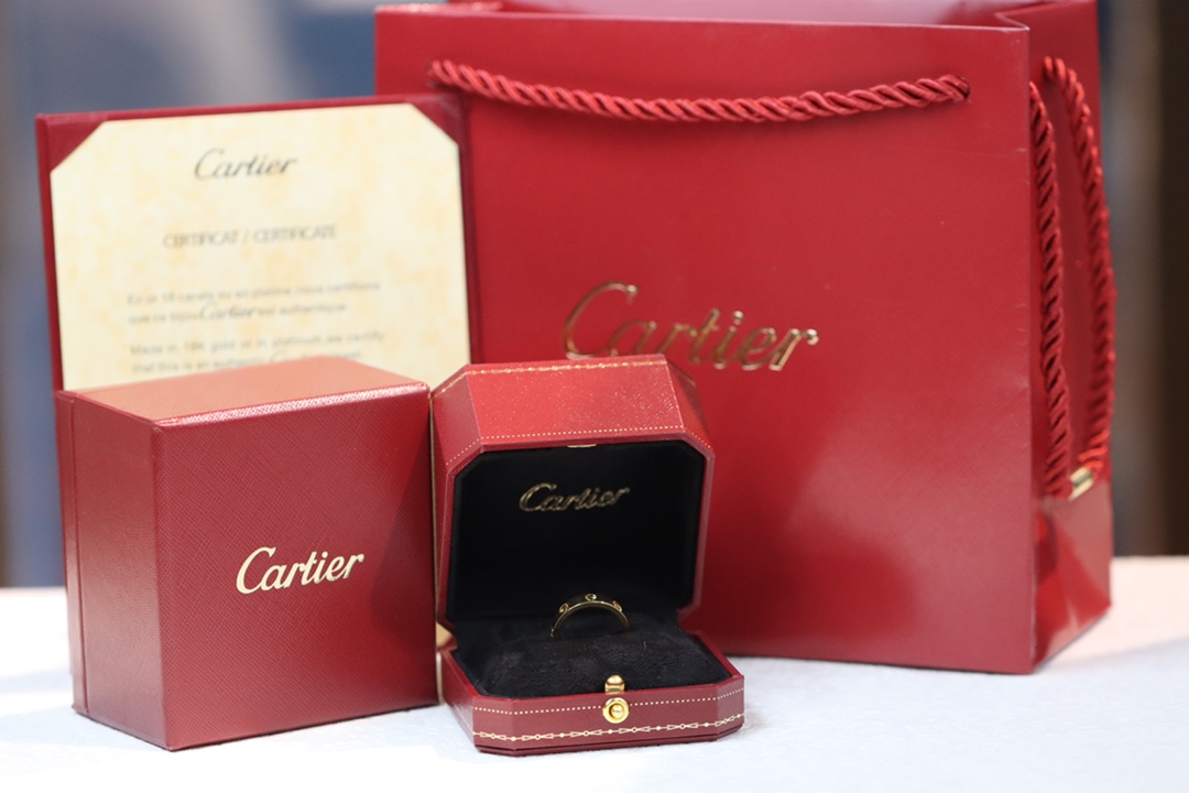 Cartier Cartier/卡地亚 LOVE系列 金色无钻窄版戒指