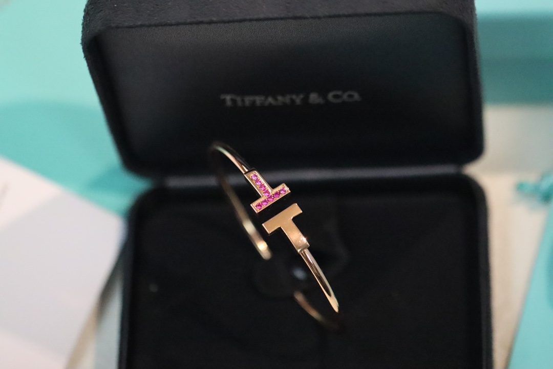 Tiffany & Co. Tiffany&Co. 粉钻石松‬伴钻双T 手镯