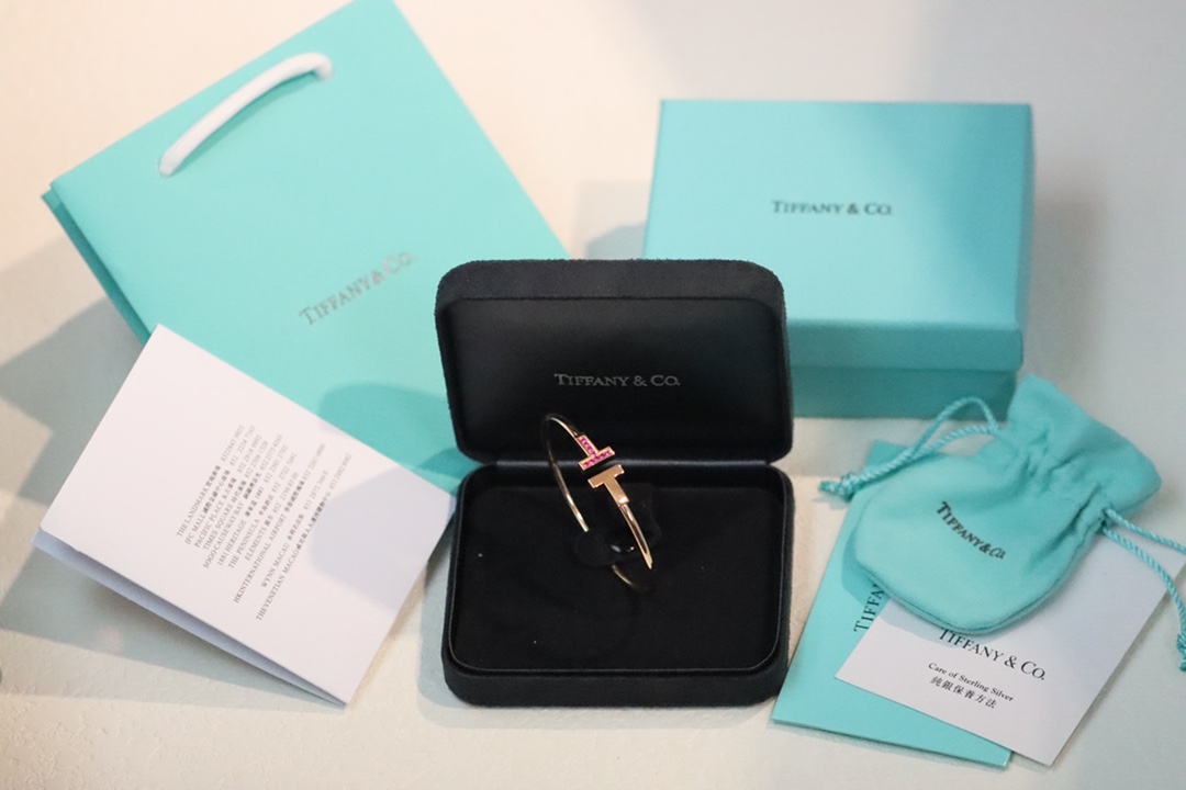 Tiffany & Co. Tiffany&Co. 粉钻石松‬伴钻双T 手镯