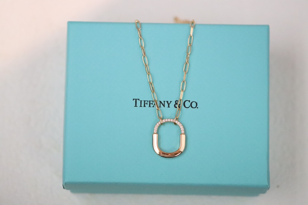 Tiffany & Co. Tiffany&Co. Lock系列双色伴钻 项链
