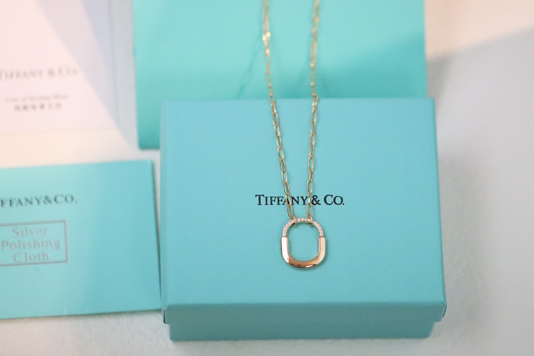 Tiffany & Co. Tiffany&Co. Lock系列双色伴钻 项链