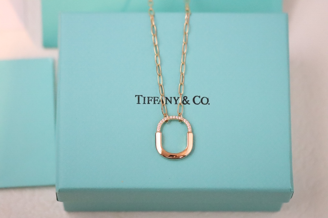 Tiffany & Co. Tiffany&Co. Lock系列双色伴钻 项链