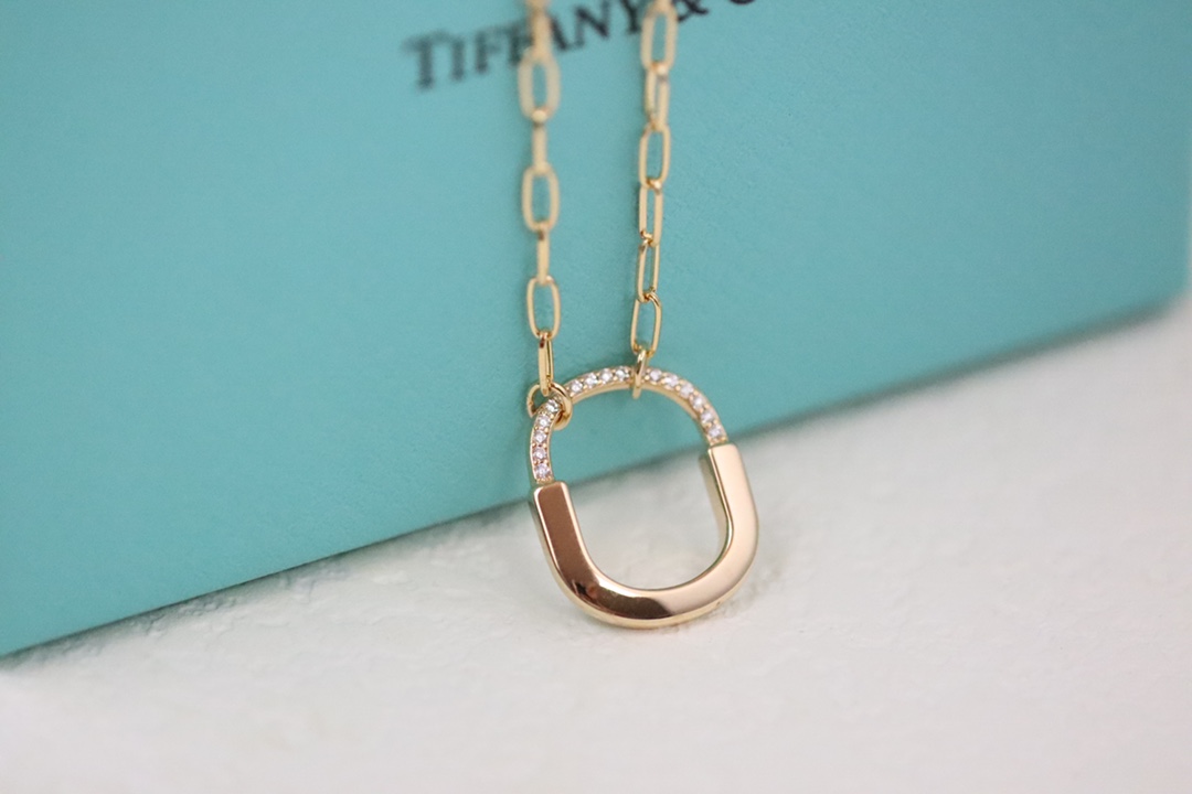 Tiffany & Co. Tiffany&Co. Lock系列双色伴钻 项链