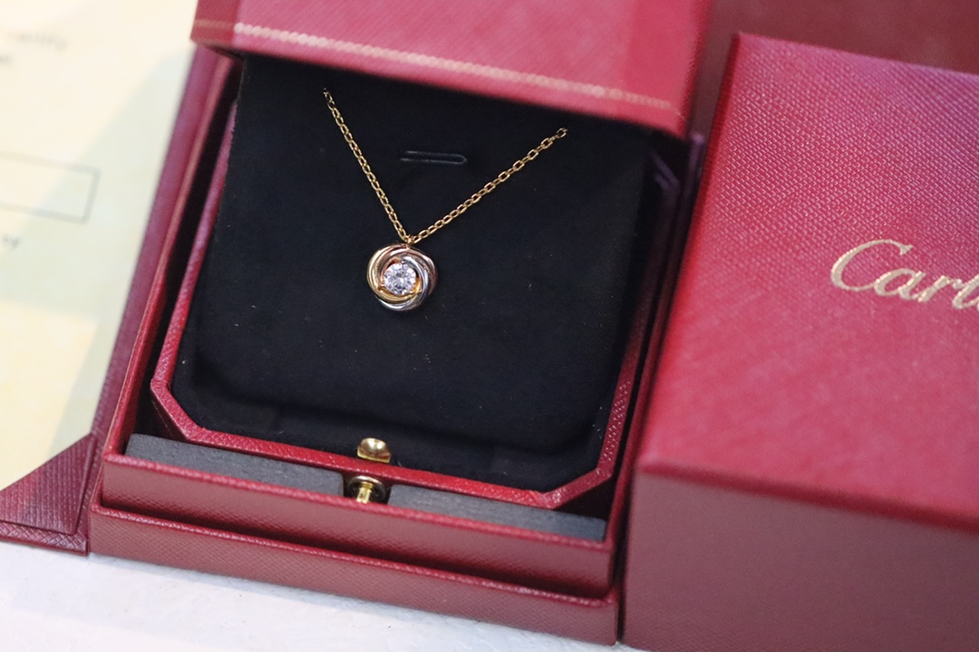 Cartier Cartier/卡地亚 三色单钻锁骨项链