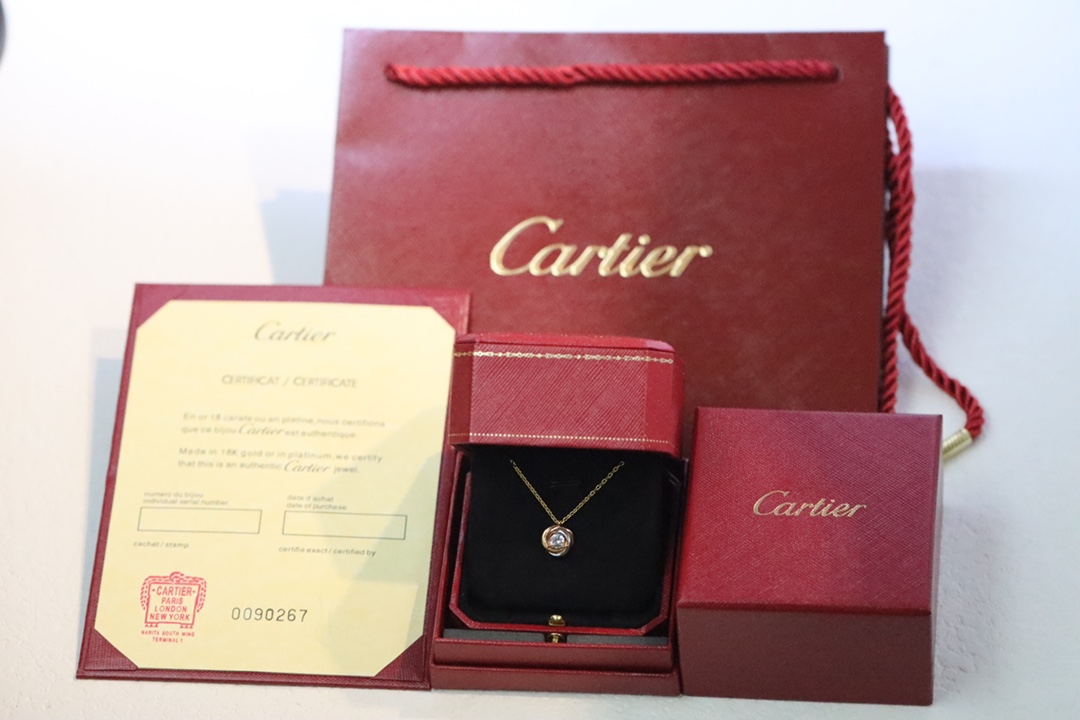 Cartier Cartier/卡地亚 三色单钻锁骨项链