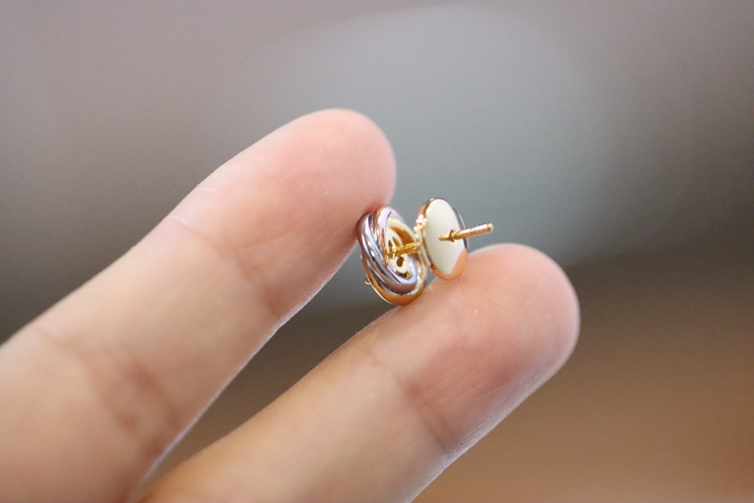 Cartier Cartier/卡地亚 三色圆环单钻耳环