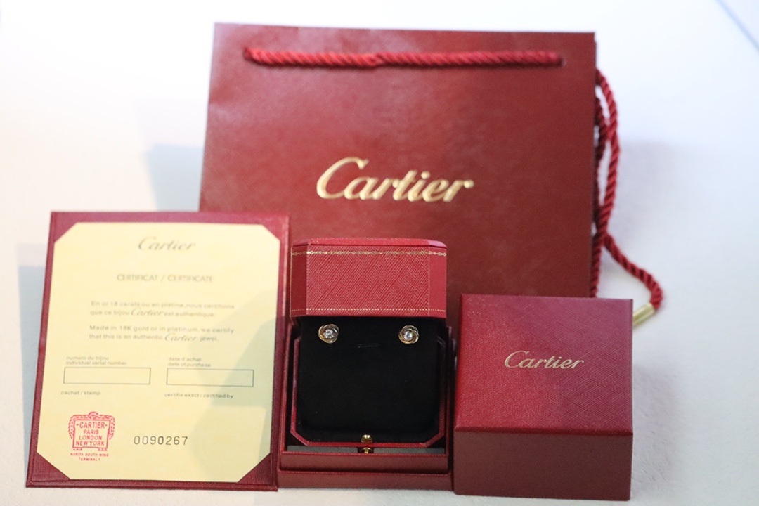 Cartier Cartier/卡地亚 三色圆环单钻耳环