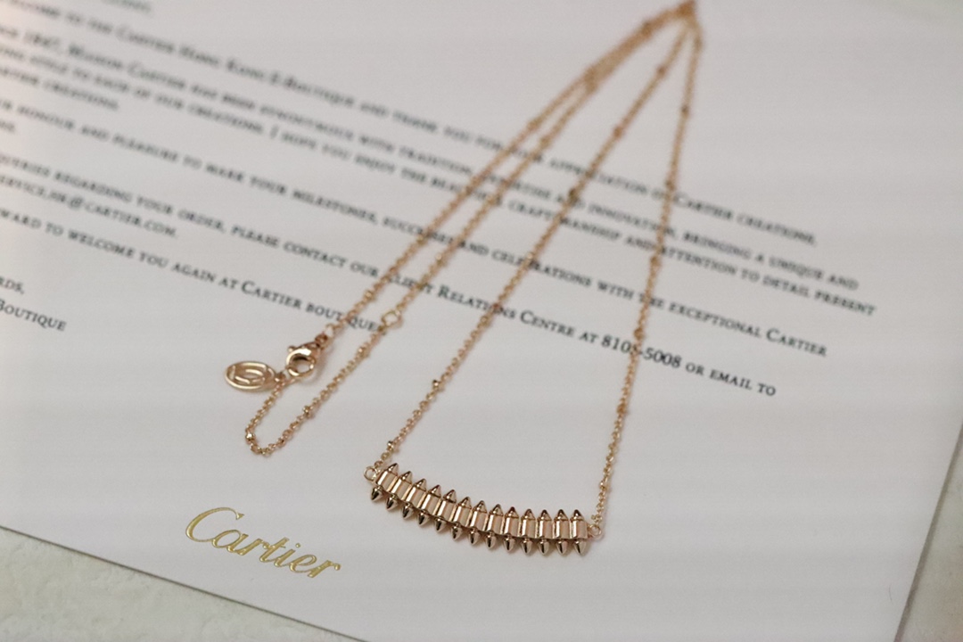 Cartier 卡地亚 玫瑰金铆钉（子弹头）项链