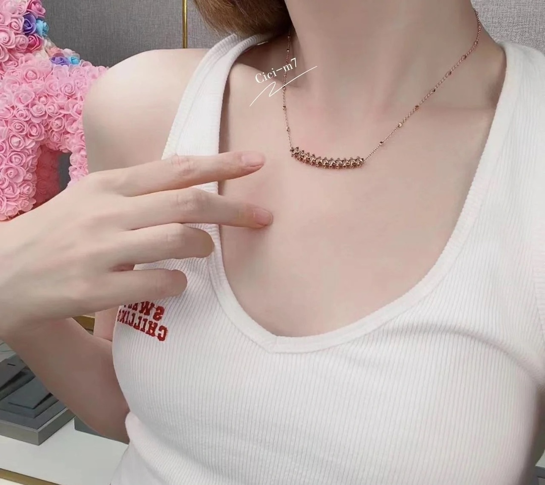 Cartier 卡地亚 玫瑰金铆钉（子弹头）项链
