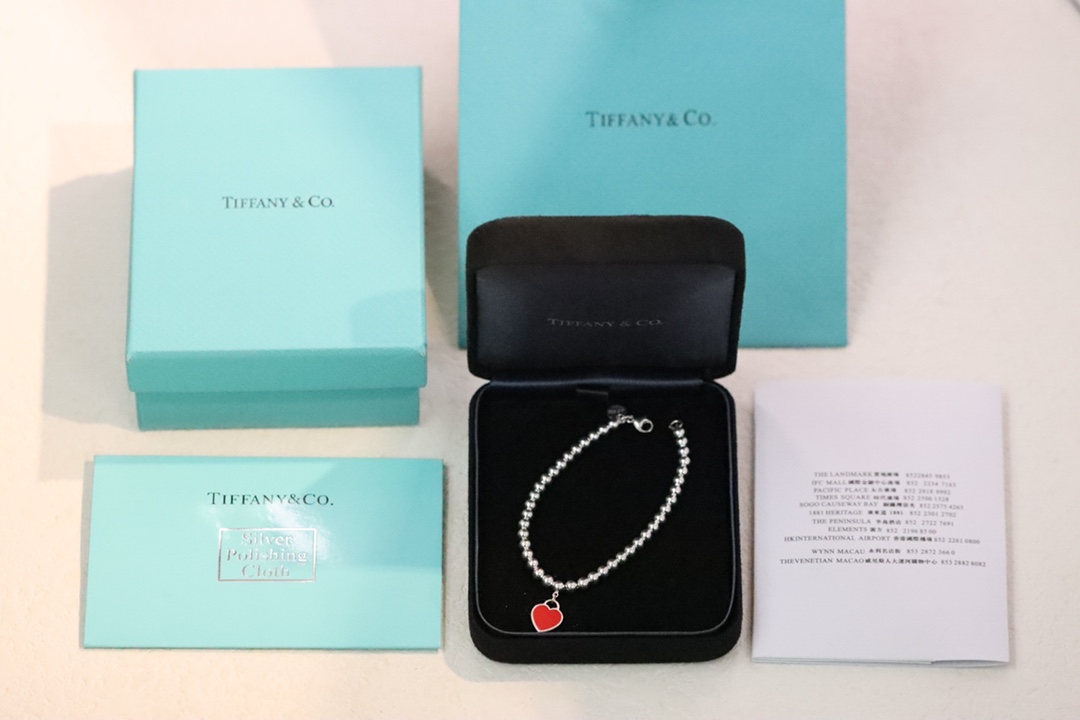 Tiffany & Co. Tiffany&Co.红心珐琅爱心手链 925纯银