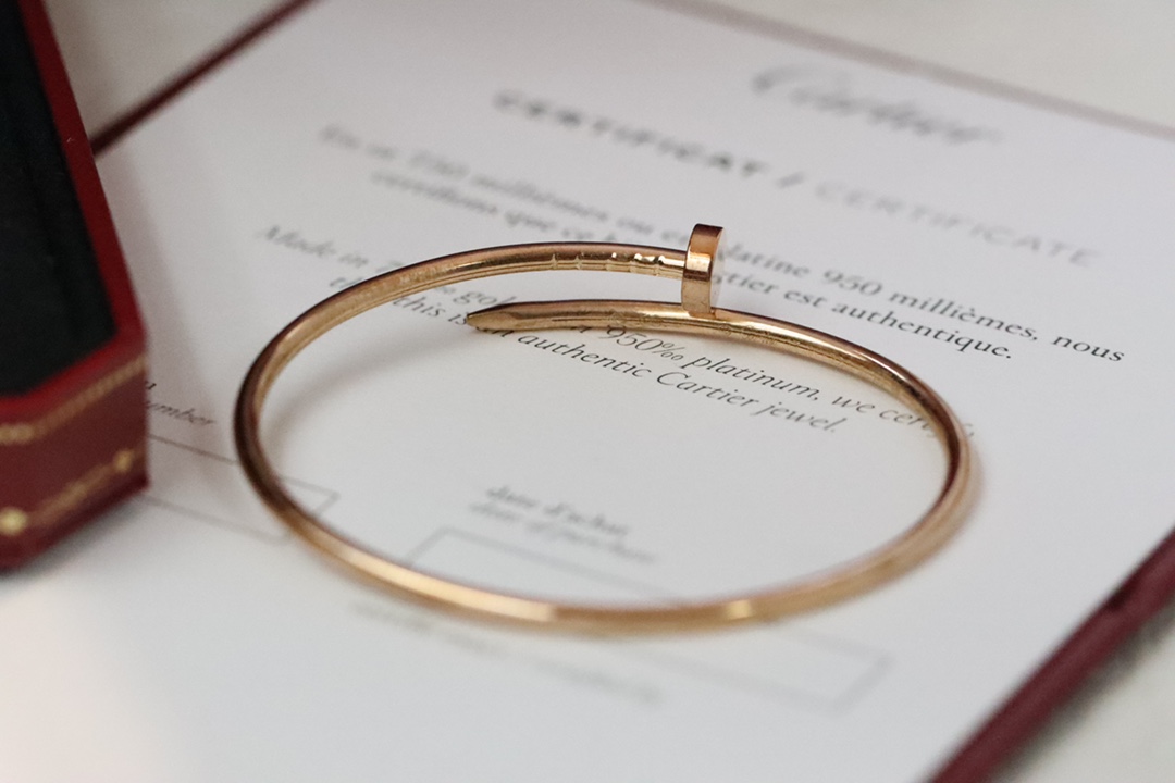 Cartier Cartier 玫瑰金 细版无钻钉子手镯